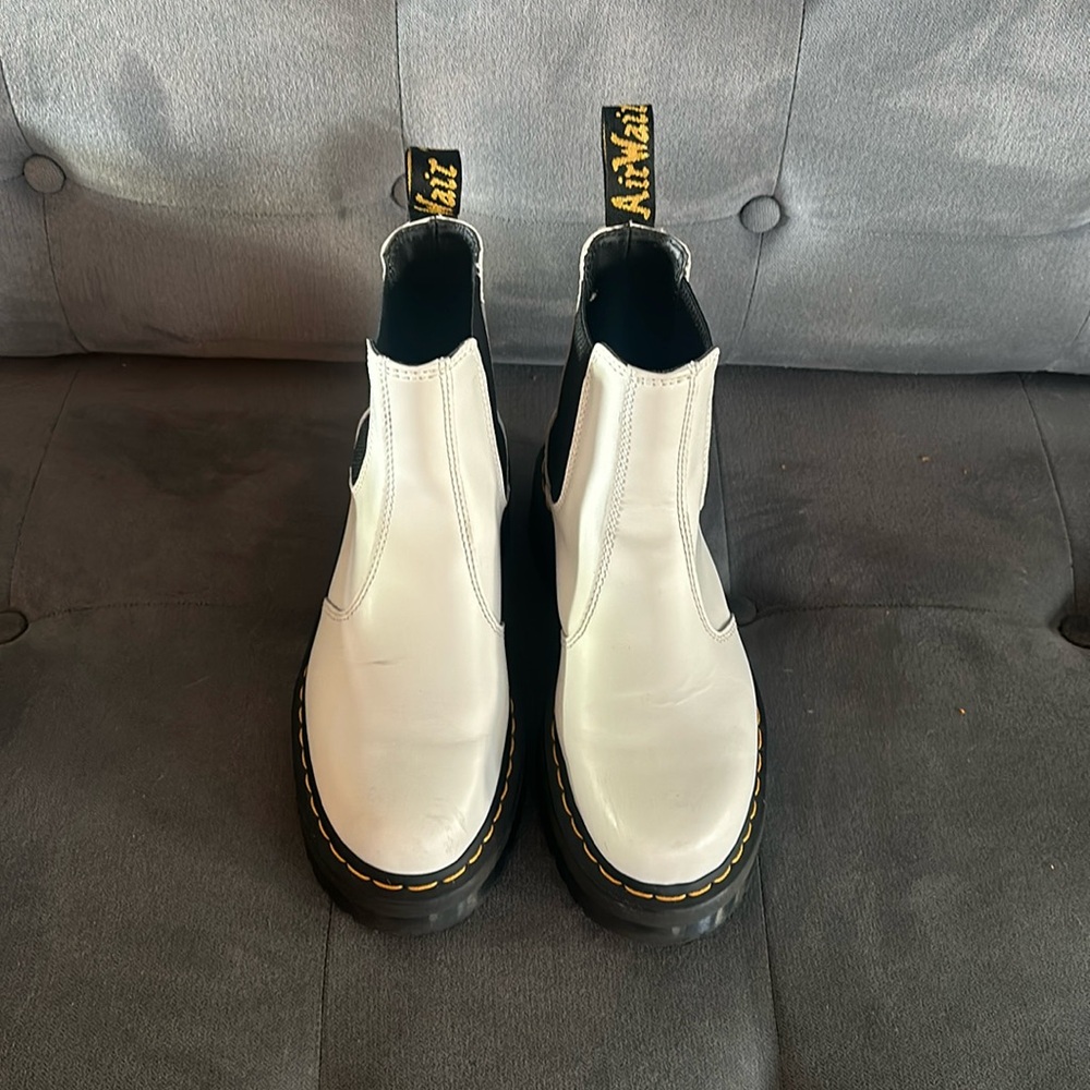 Dr. Marten white Chelsea boots size 8